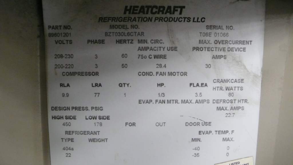 BOHN 3 HP Freezer Condensing Unit